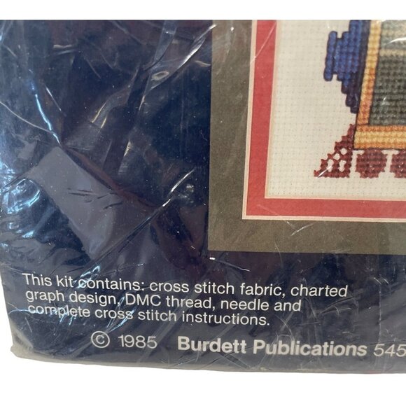 DALE BURDETT Cross Stitch Kit 1985 Teddy Bear Express Country Train - Picture 3 of 3